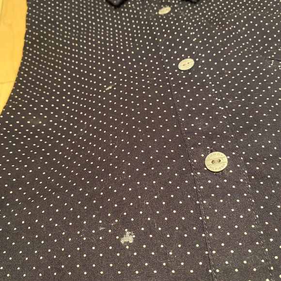Navy and white polka dot button down - Picture 3 of 7